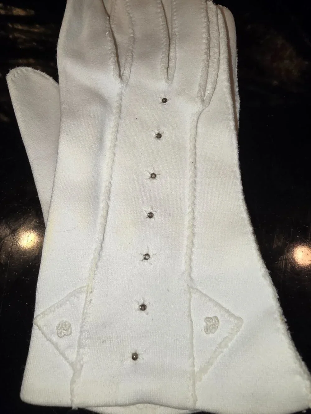 Gloves Women's Lot of 3 Ivory Small Large Embellished Floral Beaded Vintage MCM